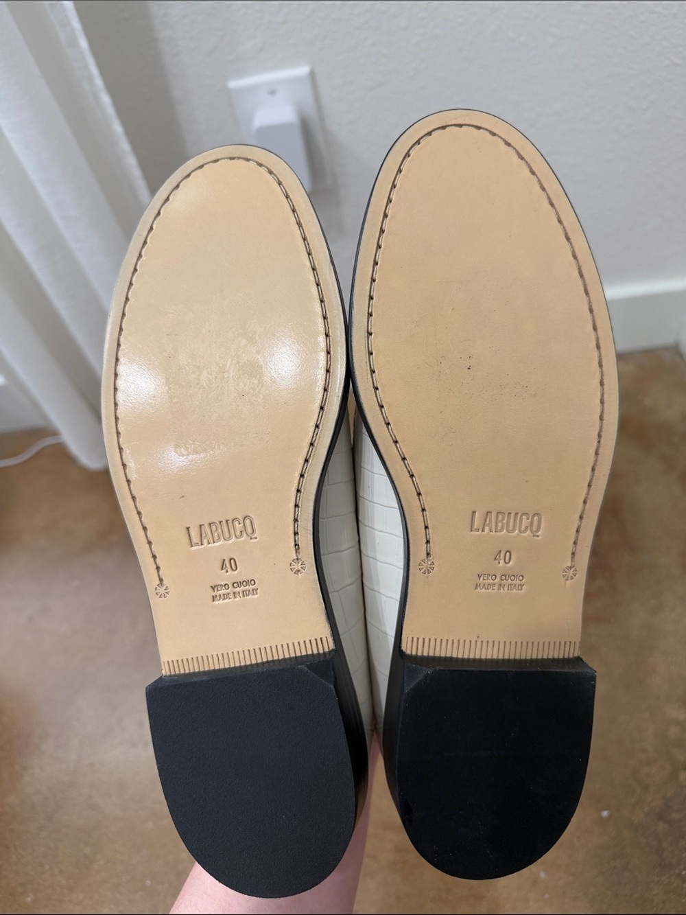 LABUCQ College Loafer White Crocco Leather Loafers EU 40 (US 9.5-10) - Picture 8 of 9